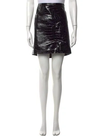 Pre-owned Versace Leather Mini Skirt W/ Tags In Black