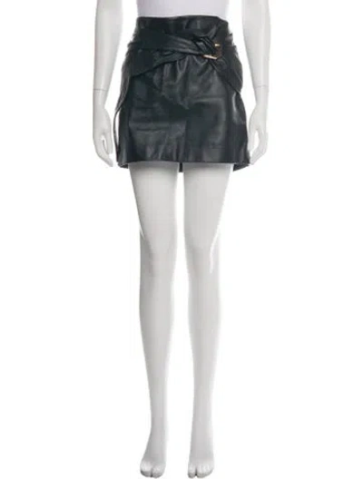 Pre-owned Versace Leather Mini Skirt W/ Tags In Black