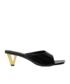 Versace V2025 55 Patent Leather Mules In Black