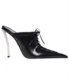 Versace Leather Mules In Black