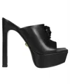 Versace 140mm Medusa Leather Platform Mules In Black