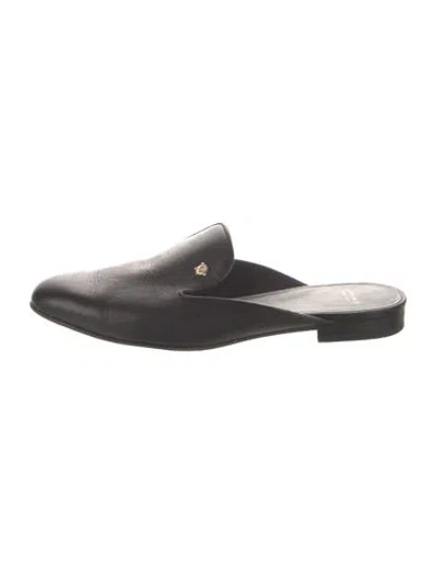 Pre-owned Versace Leather Mules In Black