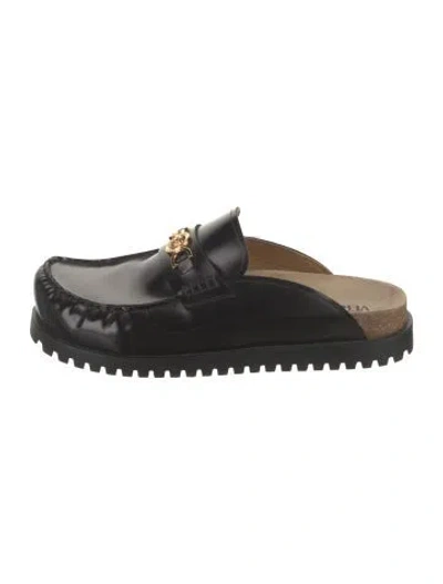 Pre-owned Versace Leather Mules In Black