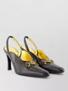 Versace Leather Mules In Black