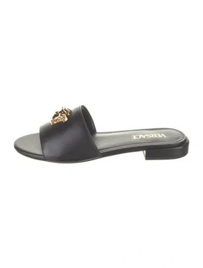 Pre-owned Versace Leather Mules In Black