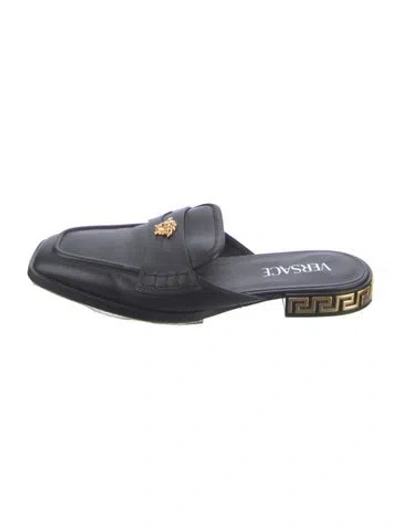 Pre-owned Versace Leather Mules In Blue