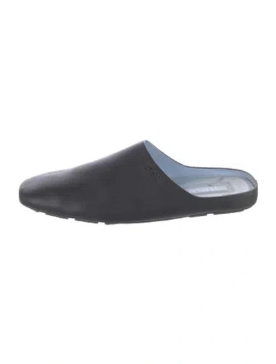 Pre-owned Versace Leather Mules In Blue