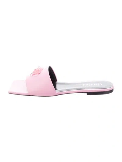 Pre-owned Versace Leather Mules In Pink