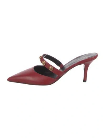 Pre-owned Versace Leather Mules In Red