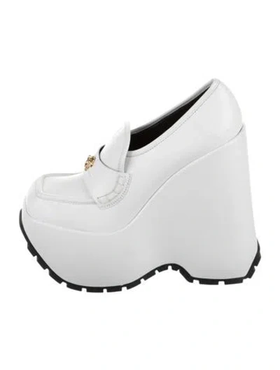 Pre-owned Versace Leather Mules In White