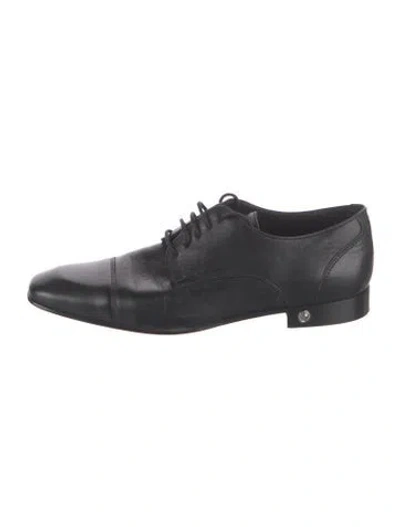 Pre-owned Versace Leather Oxfords In Black