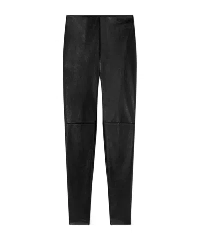 VERSACE LEATHER PANEL TROUSERS