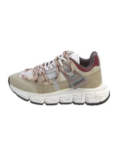 Pre-owned Versace Leather Patterned Athletic Sneakers In Multi
