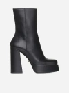 VERSACE LEATHER PLATFORM ANKLE BOOTS