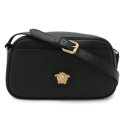 Pre-owned Versace Leather Pochette Shoulder Bag () In Black