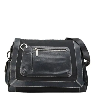 Pre-owned Versace Leather Polyester Shoulder Bag () In Black