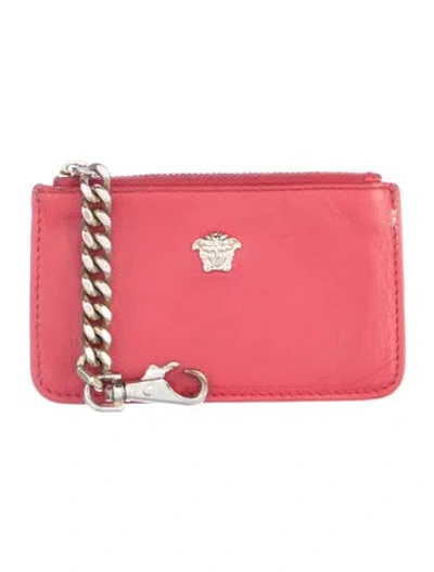 Pre-owned Versace Leather Pouch In Red
