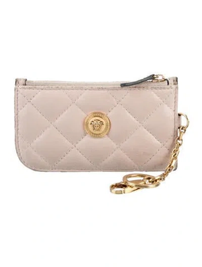 Pre-owned Versace Leather Printed Wallet In Pink