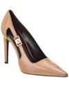 Versace Leather Pump In Neutral