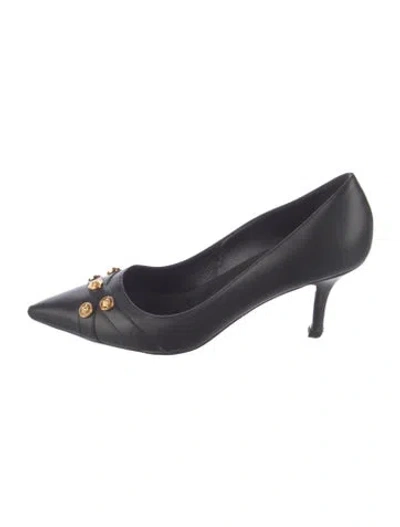 Pre-owned Versace Leather Pumps In Black