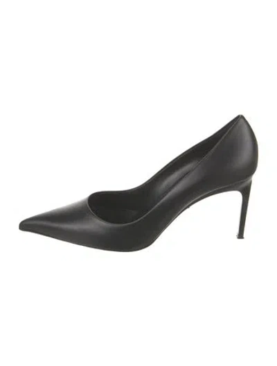Pre-owned Versace Leather Pumps In Black