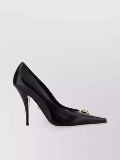 Versace Leather Pumps Featuring Embellished Detail In Black