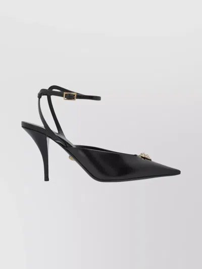 Versace Leather Pumps Featuring Medusa Detail In Black