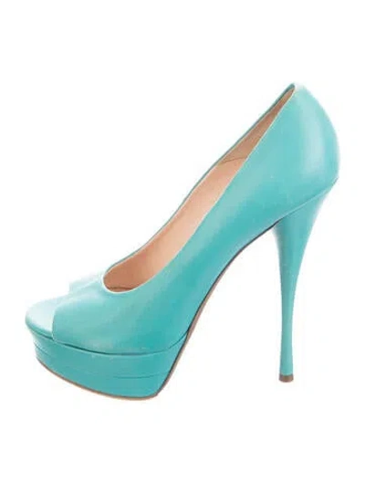 Pre-owned Versace Leather Pumps In Green
