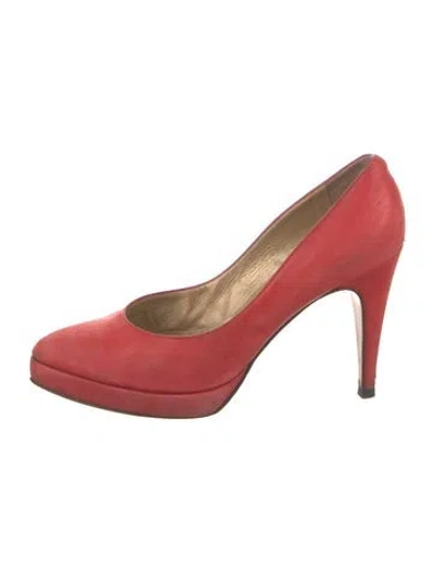 Pre-owned Versace Leather Pumps In Orange