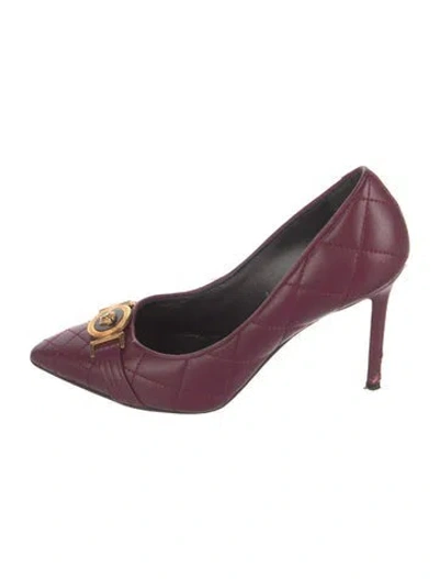 Pre-owned Versace Leather Pumps In Purple