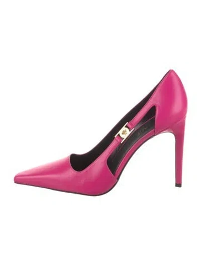 Pre-owned Versace Leather Pumps W/ Tags In Pink
