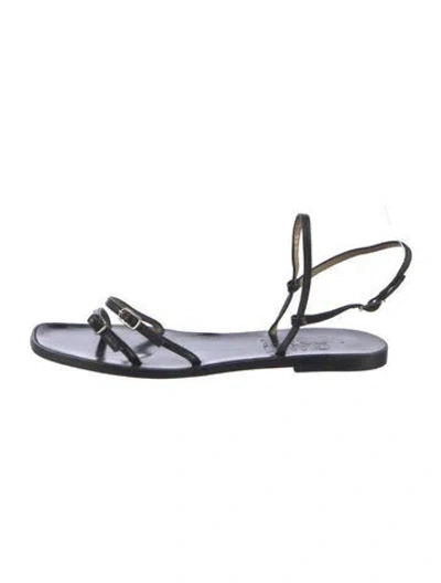Pre-owned Versace Leather Sandals In Black