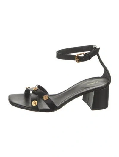 Pre-owned Versace Leather Sandals In Black