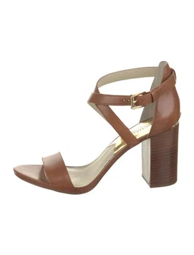 Pre-owned Versace Leather Sandals In Brown