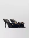 Versace Leather Sandals Embellished Detail Open Toe