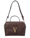 Versace Leather Satchel In Brown