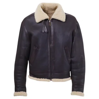 Pre-owned Versace Leather Shearling Jacket - '00s In Black