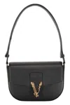 Versace Leather Shoulder Bag In Black