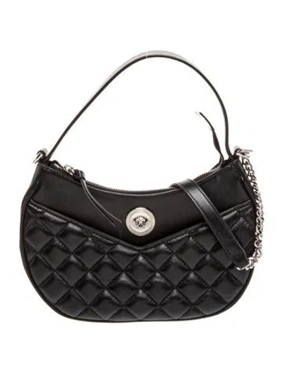 Pre-owned Versace Leather Shoulder Bag In Black