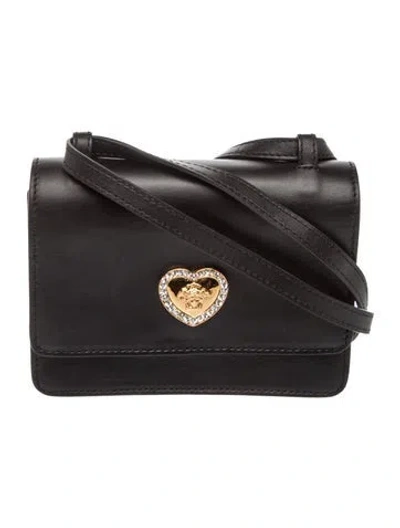 Pre-owned Versace Leather Shoulder Bag In Black