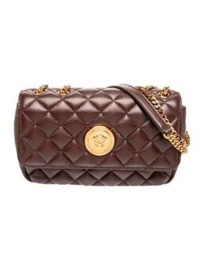 Pre-owned Versace Leather Shoulder Bag In Black