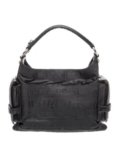 Pre-owned Versace Leather Shoulder Bag In Black