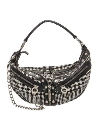 Pre-owned Versace Leather Shoulder Bag In Black