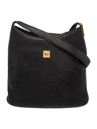 Pre-owned Versace Leather Shoulder Bag In Blue