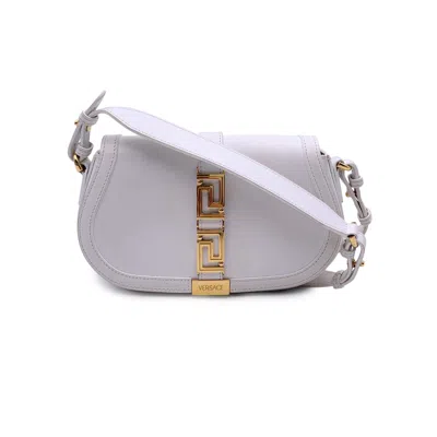 Versace Leather Shoulder Bag Greca Goddess In White