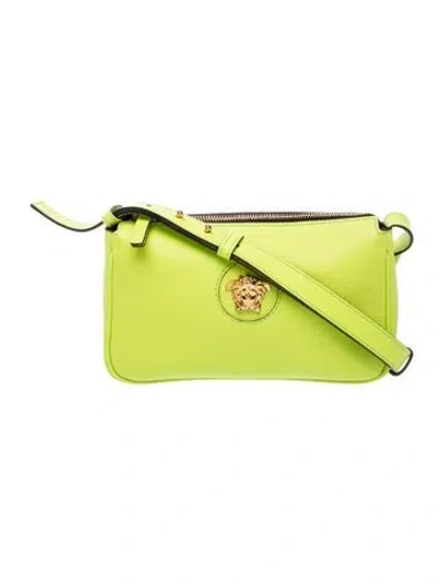 Pre-owned Versace Leather Shoulder Bag In Green