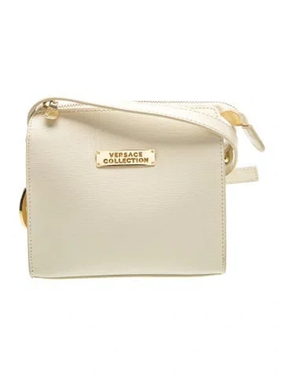 Pre-owned Versace Leather Shoulder Bag In Neutral