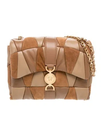 Pre-owned Versace Leather Shoulder Bag In Neutrals