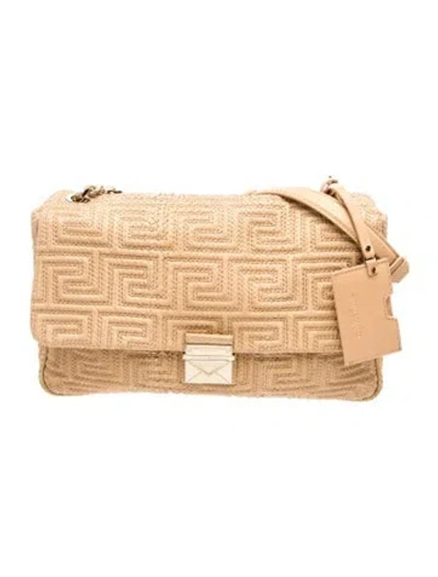 Pre-owned Versace Leather Shoulder Bag In Neutrals