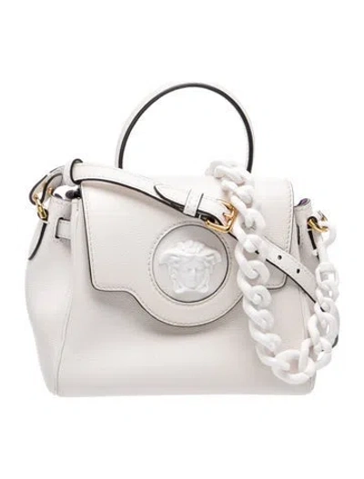 Pre-owned Versace Leather Shoulder Bag In Neutrals